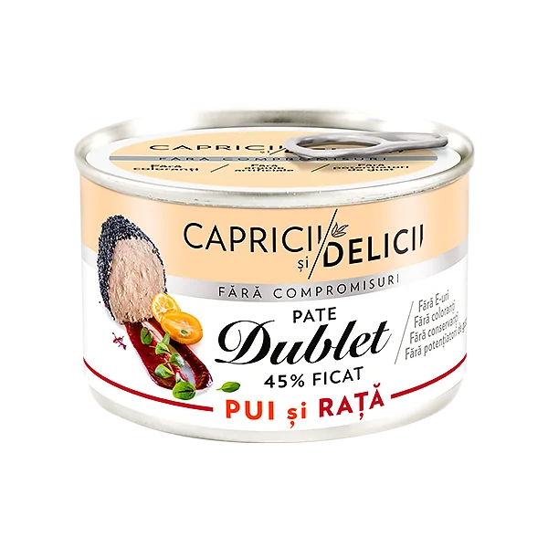 Capricii și Delicii Pate ficat pui și rață 145 g