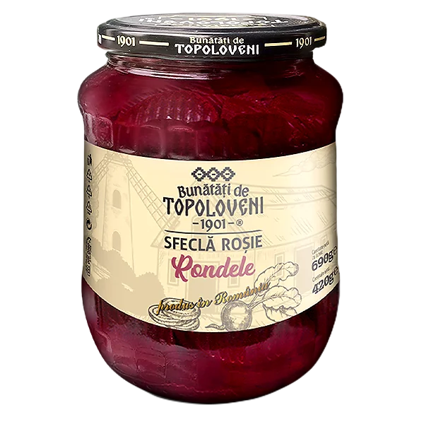 Bunătăți de Topoloveni Sfeclă roșie rondele 690 g