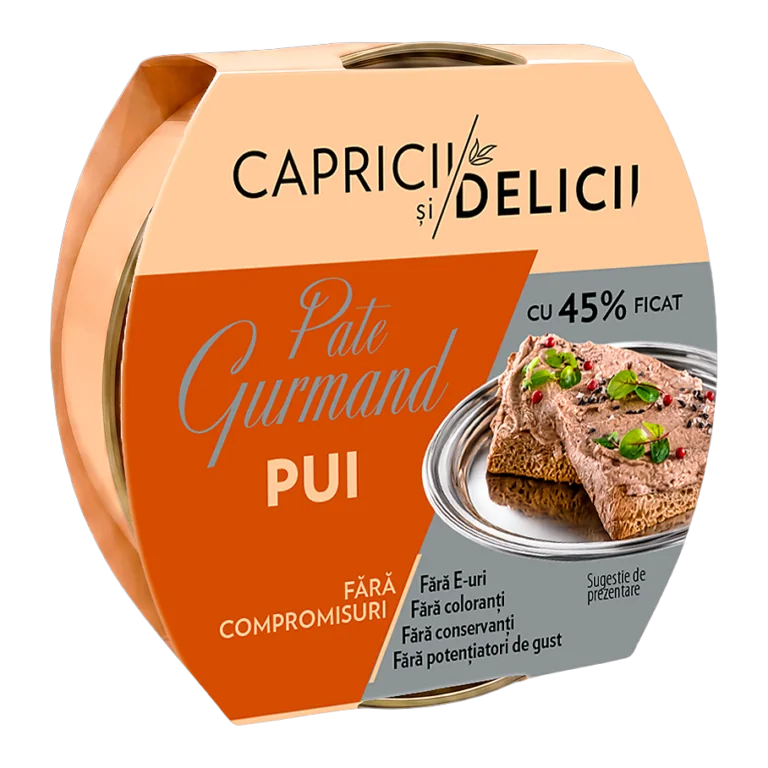 Capricii și Delicii Pate ficat pui 45% 115 g
