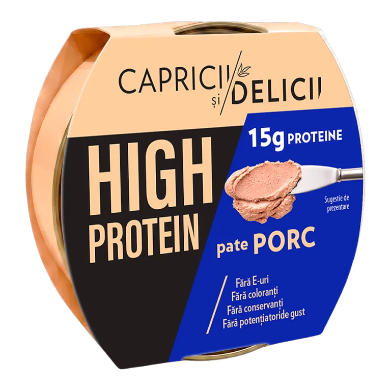 Capricii și Delicii Pate high protein porc 115 g