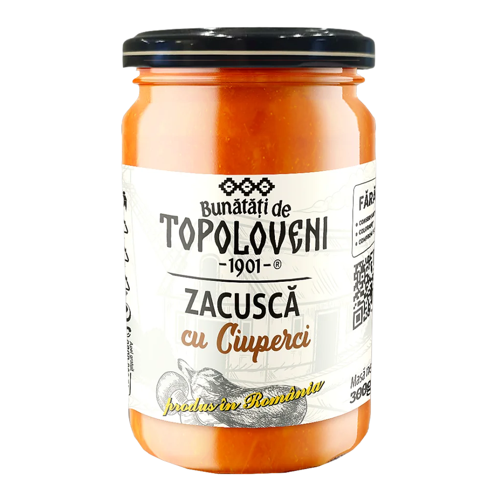 Bunătăți de Topoloveni Zacuscă cu ciuperci 300 g