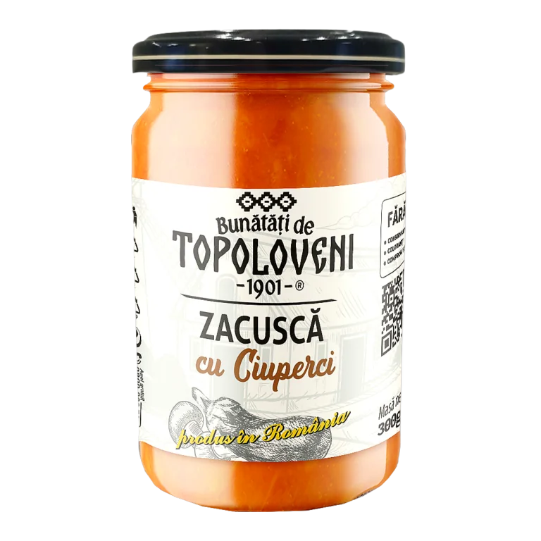Bunătăți de Topoloveni Zacuscă cu ciuperci 300 g