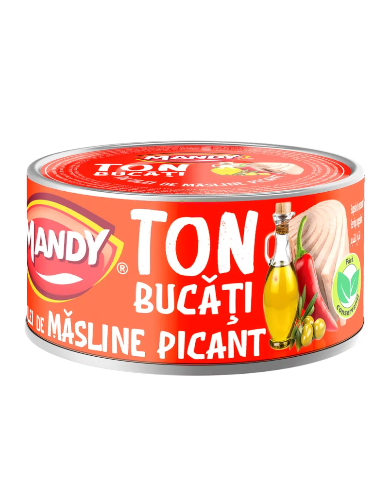 Mandy Ton bucăți în ulei de măsline picant 160 g
