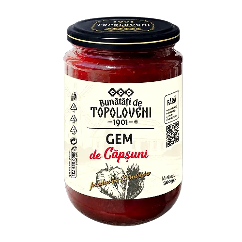 Bunătăți de Topoloveni Gem de căpșuni 360 g