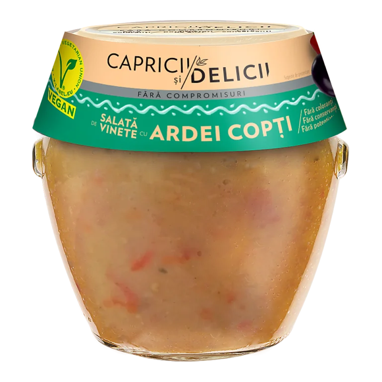 Capricii și Delicii Salată de vinete cu ardei copți 525 g