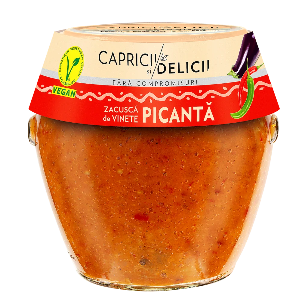 Capricii și Delicii Zacuscă de vinete picantă 550 g
